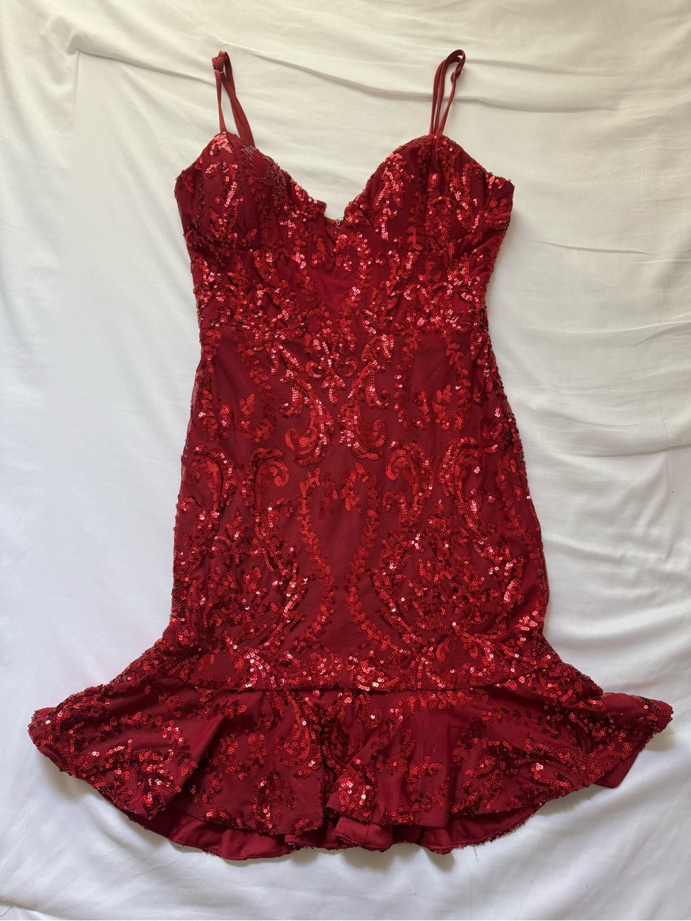 Windsor Sequin Mermaid Dress with Spaghetti Straps